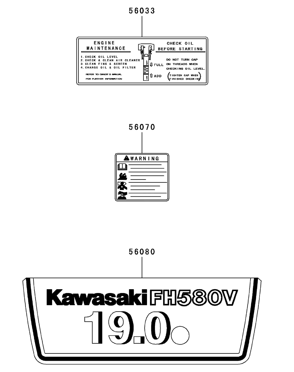 Fh580v-As11 Label Diagram and Parts List for ENFORCER44 53AI3AGF750-19HP Cub Cadet Lawn Tractor